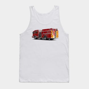 Back of Fire Engine With American Flag Tank Top